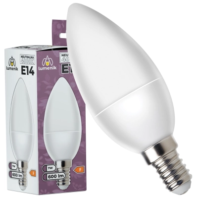 $ ŻARÓWKA E14 LED SMD 7W NW C37 LUMENIK 0370